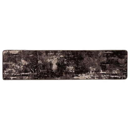 Rug Runner MARSA Black 80 x 450 cm Polyester and PVC