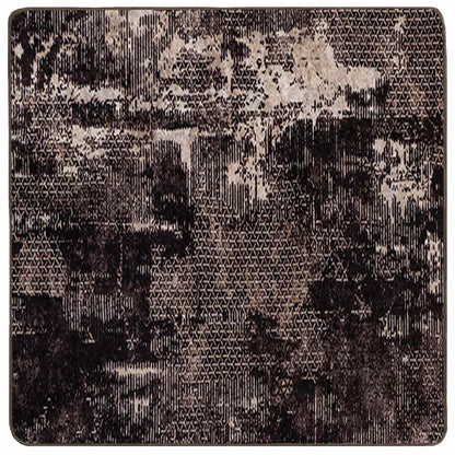 Rug Runner MARSA Black 100 x 100 cm Polyester and PVC