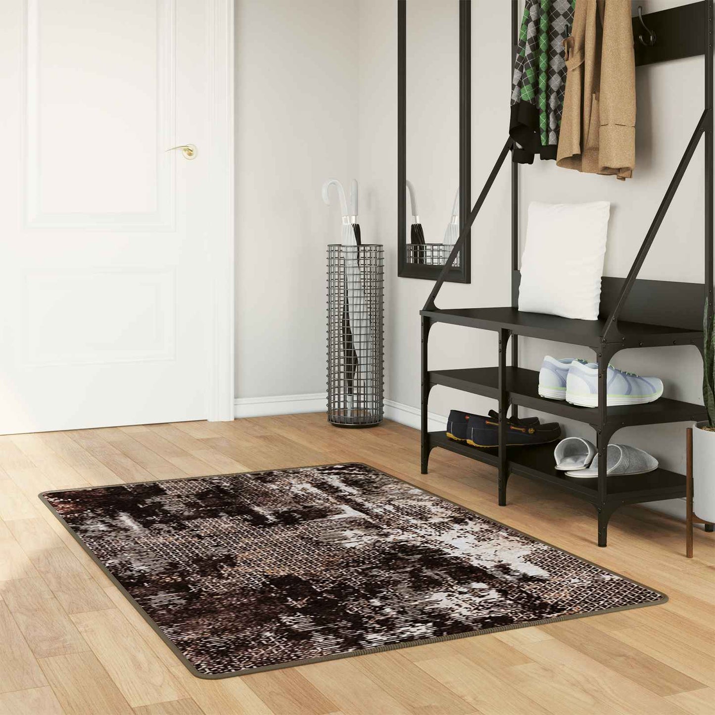 Rug Runner MARSA Black 100 x 150 cm Polyester and PVC