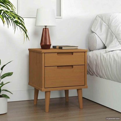 Bedside Cabinet Caramel 40 x 35 x 48 cm Solid Pine Wood