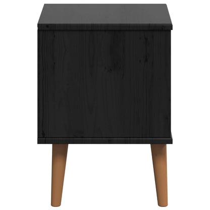 Bedside Cabinet MOLDE Black 40 x 35 x 48 cm Solid Pine Wood