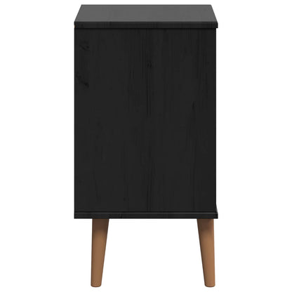 Bedside Cabinet MOLDE Black 40 x 35 x 65 cm Solid Pine Wood