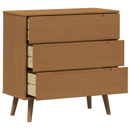 Chest of Drawers MOLDE Caramel 80 x 40 x 80 cm Solid Pine Wood