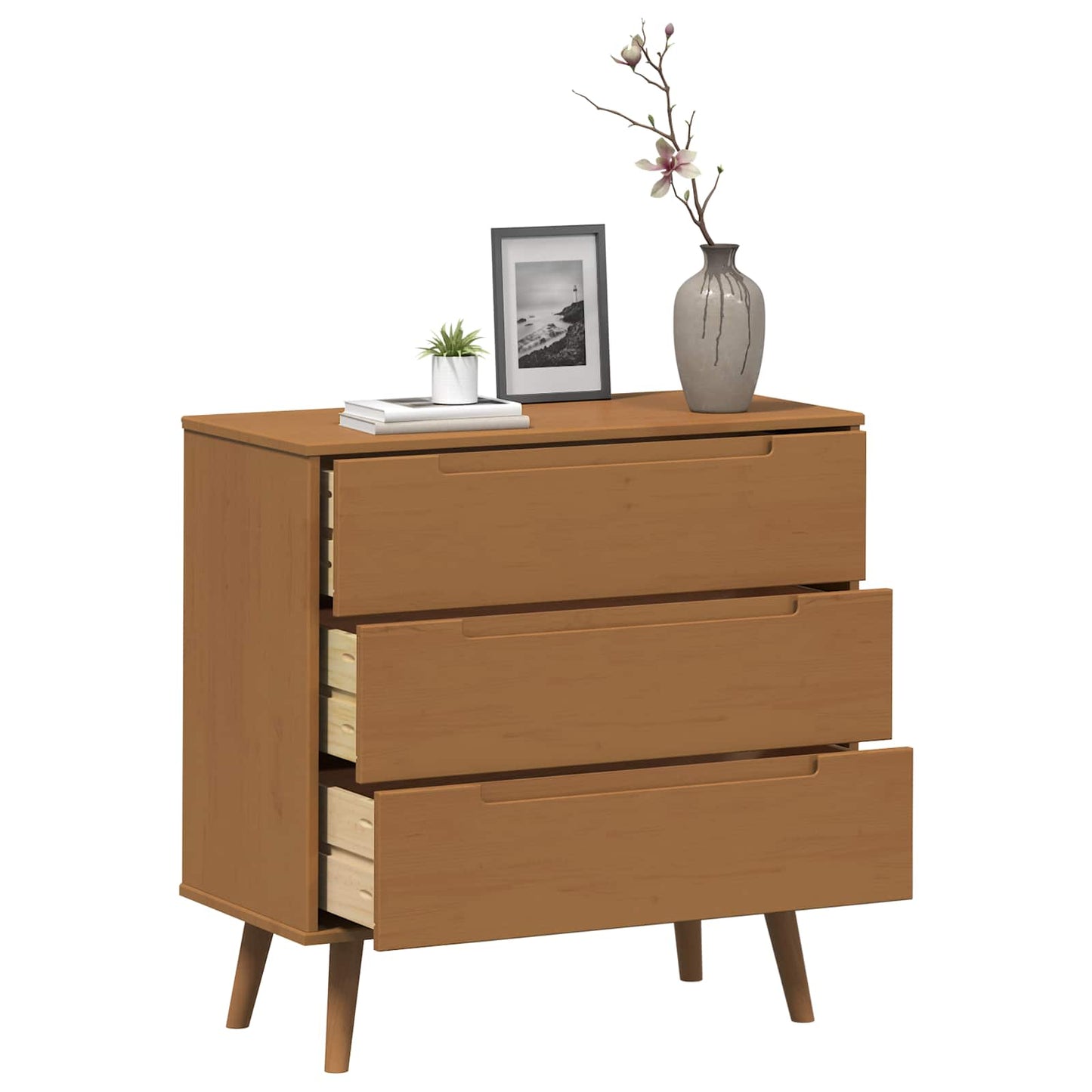 Chest of Drawers MOLDE Caramel 80 x 40 x 80 cm Solid Pine Wood