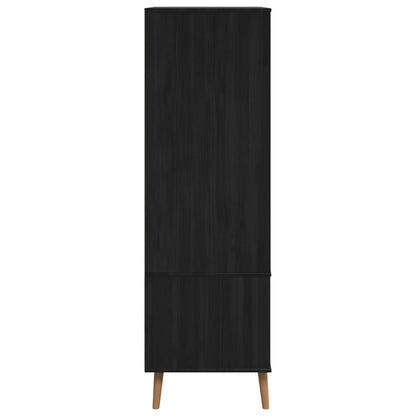 Wardrobe MOLDE Black 90 x 55 x 175 cm Solid Pine Wood