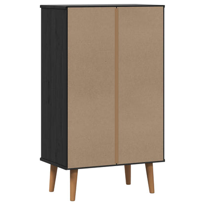 Shoe Cabinet MOLDE 59.5 x 35 x 103 cm Solid Pine Wood Black