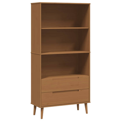 Bookcase MOLDE 85 x 35 x 170.5 cm Solid Pine Wood Caramel