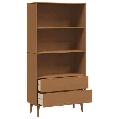 Bookcase MOLDE 85 x 35 x 170.5 cm Solid Pine Wood Caramel