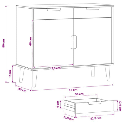Sideboard MOLDE Caramel 90 x 40 x 80 cm