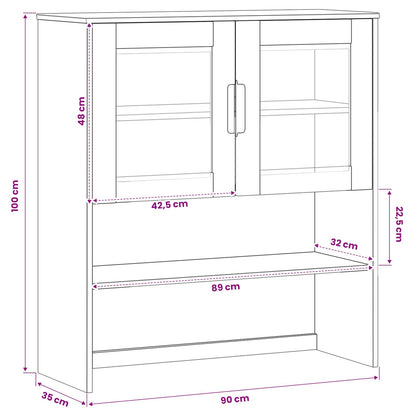 Hutch MOLDE Caramel 90 x 35 x 100 cm Solid Pine Wood