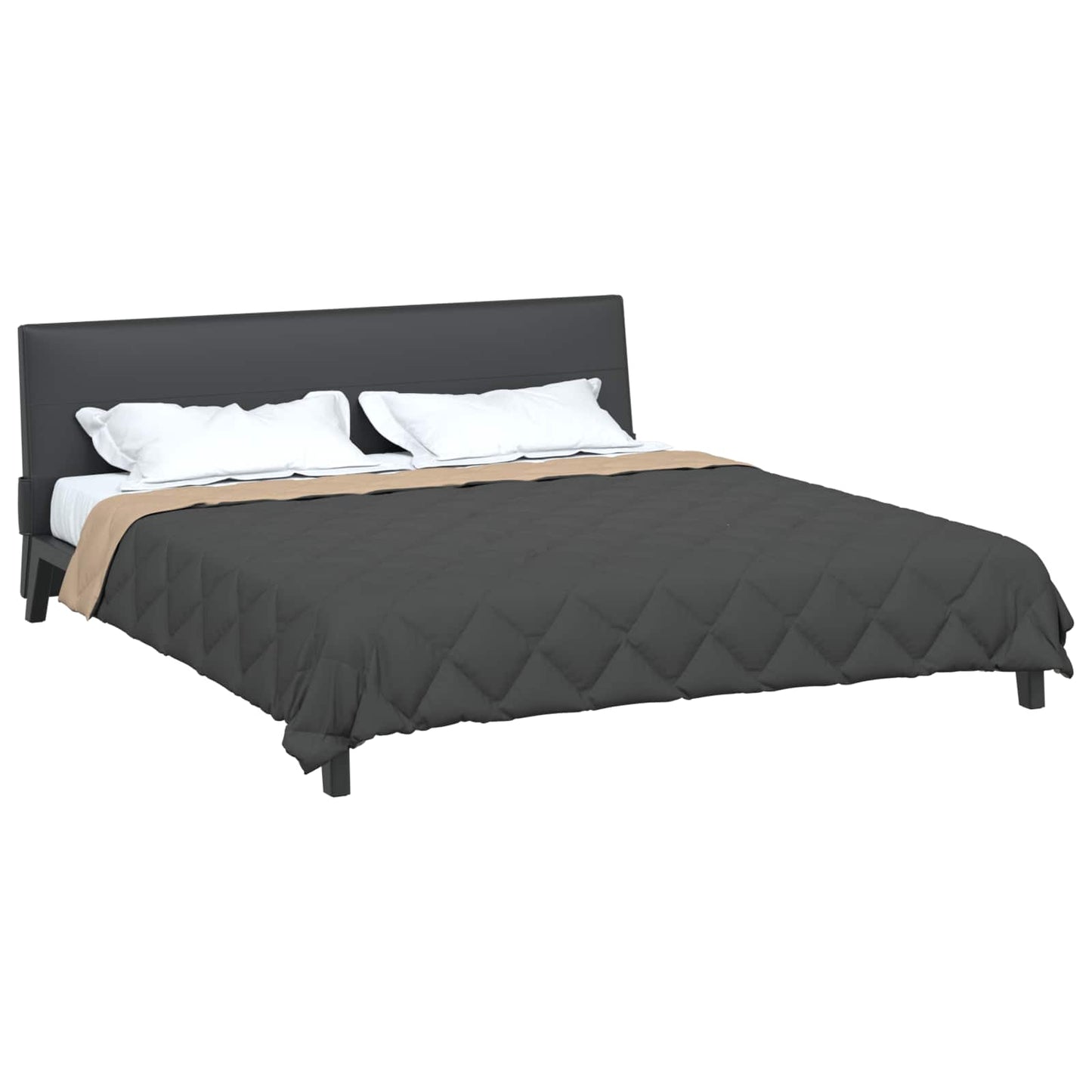 Summer Duvet Anthracite and Taupe 220 x 200 cm Microfiber