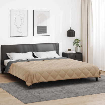 Summer Duvet Anthracite and Taupe 220 x 260 cm Microfiber