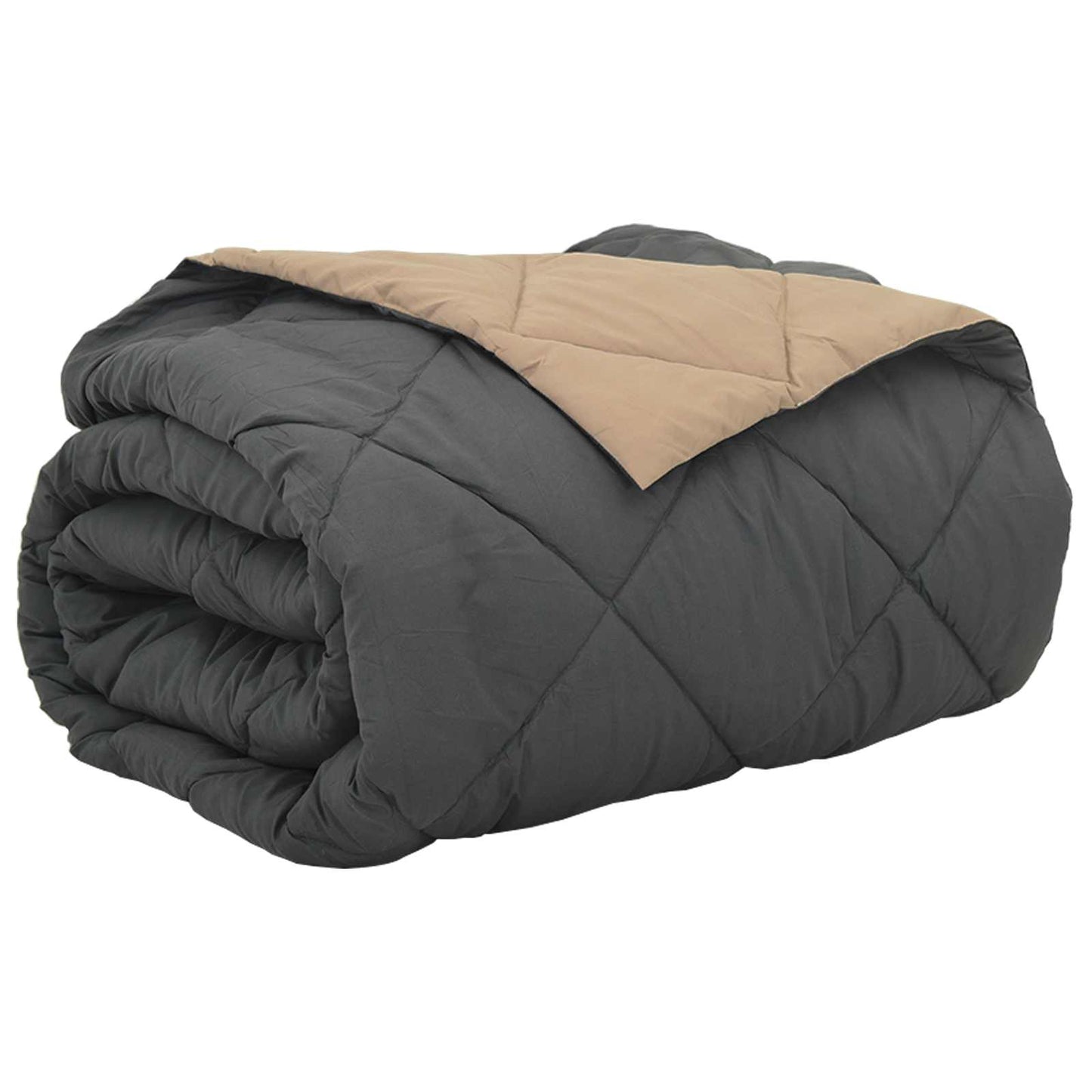 Summer Duvet Anthracite and Taupe 220 x 260 cm Microfiber