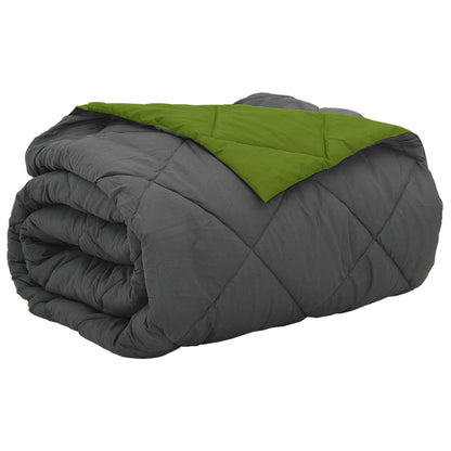 Summer Duvet Green and Anthracite 240 x 200 cm Microfiber