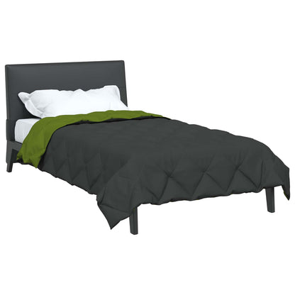 Summer Duvet Green and Anthracite 220 x 135 cm Microfiber
