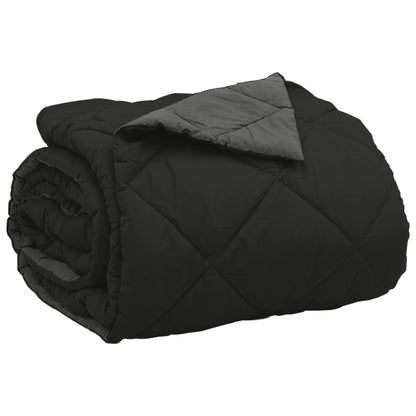 Summer Duvet Black and Anthracite 240 x 200 cm Microfiber
