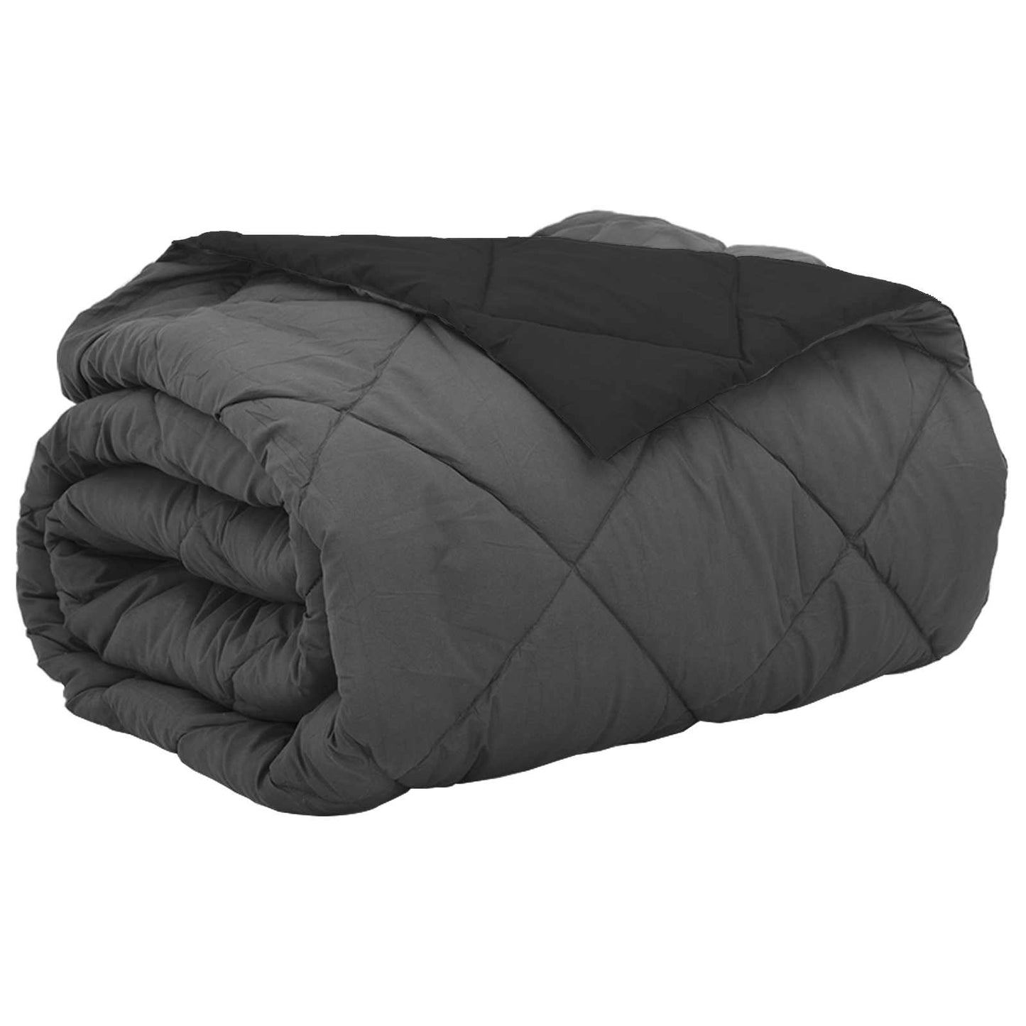 Summer Duvet Black and Anthracite 220 x 260 cm Microfiber