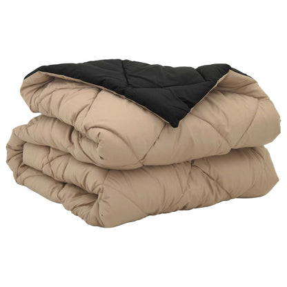 Summer Duvet Black and Taupe 200 x 135 cm Microfiber