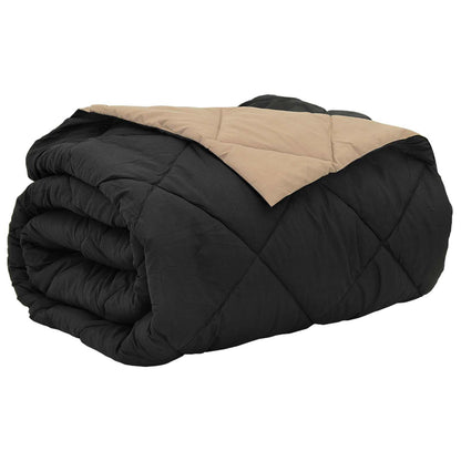 Summer Duvet Black and Taupe 240 x 200 cm Microfiber