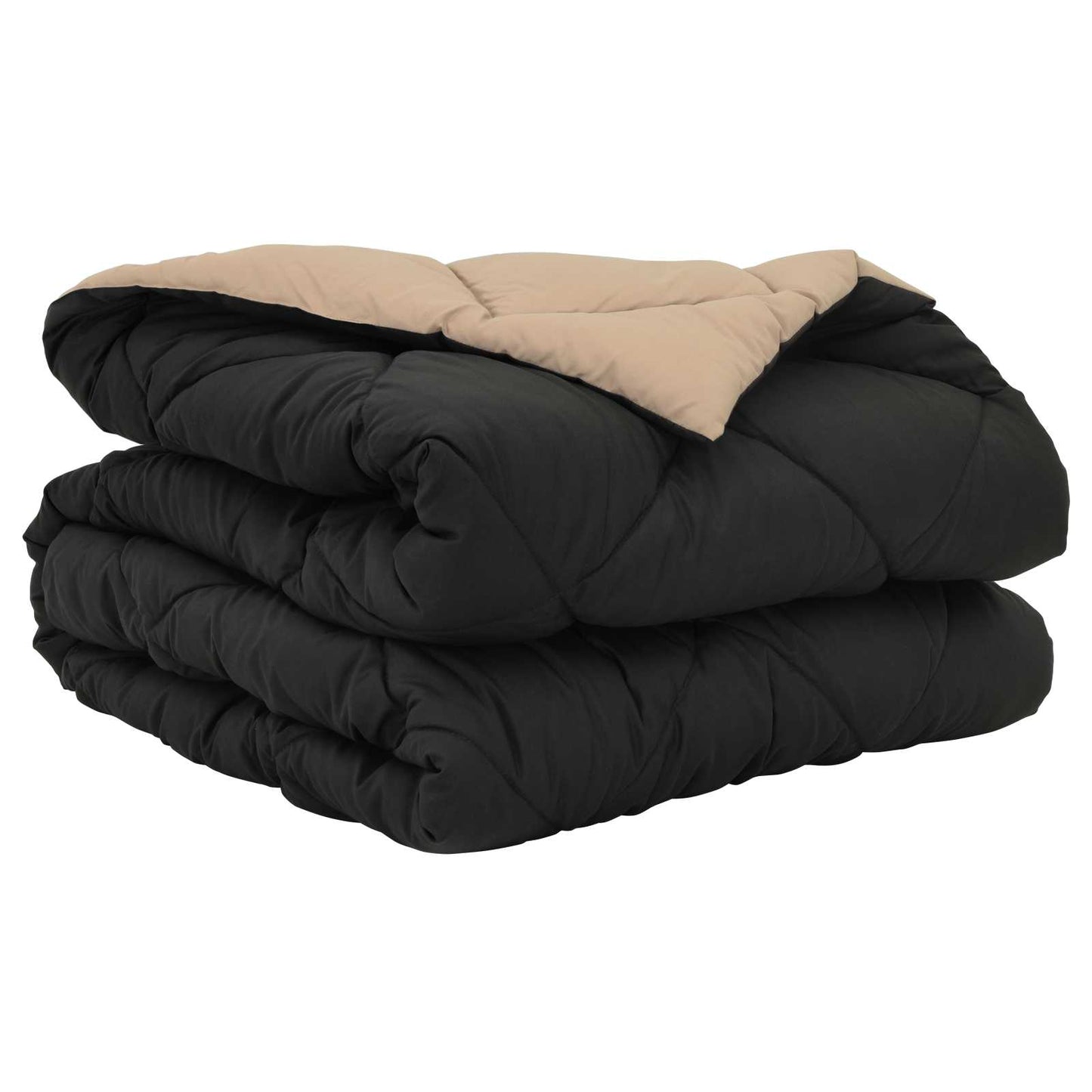 Summer Duvet Black and Taupe 220 x 135 cm Microfiber