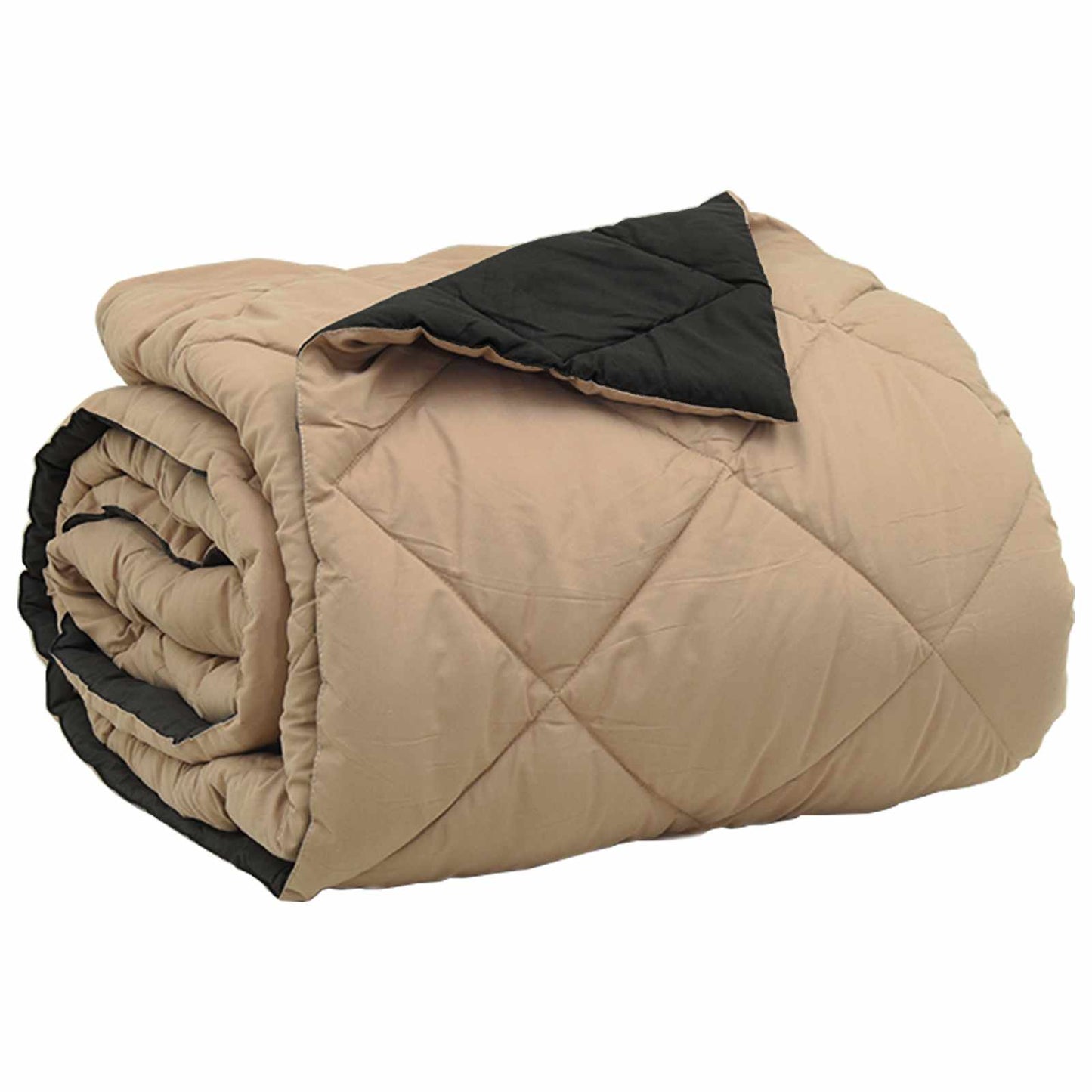 Summer Duvet Black and Taupe 220 x 260 cm Microfiber