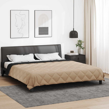 Summer Duvet Black and Taupe 240 x 260 cm Microfiber