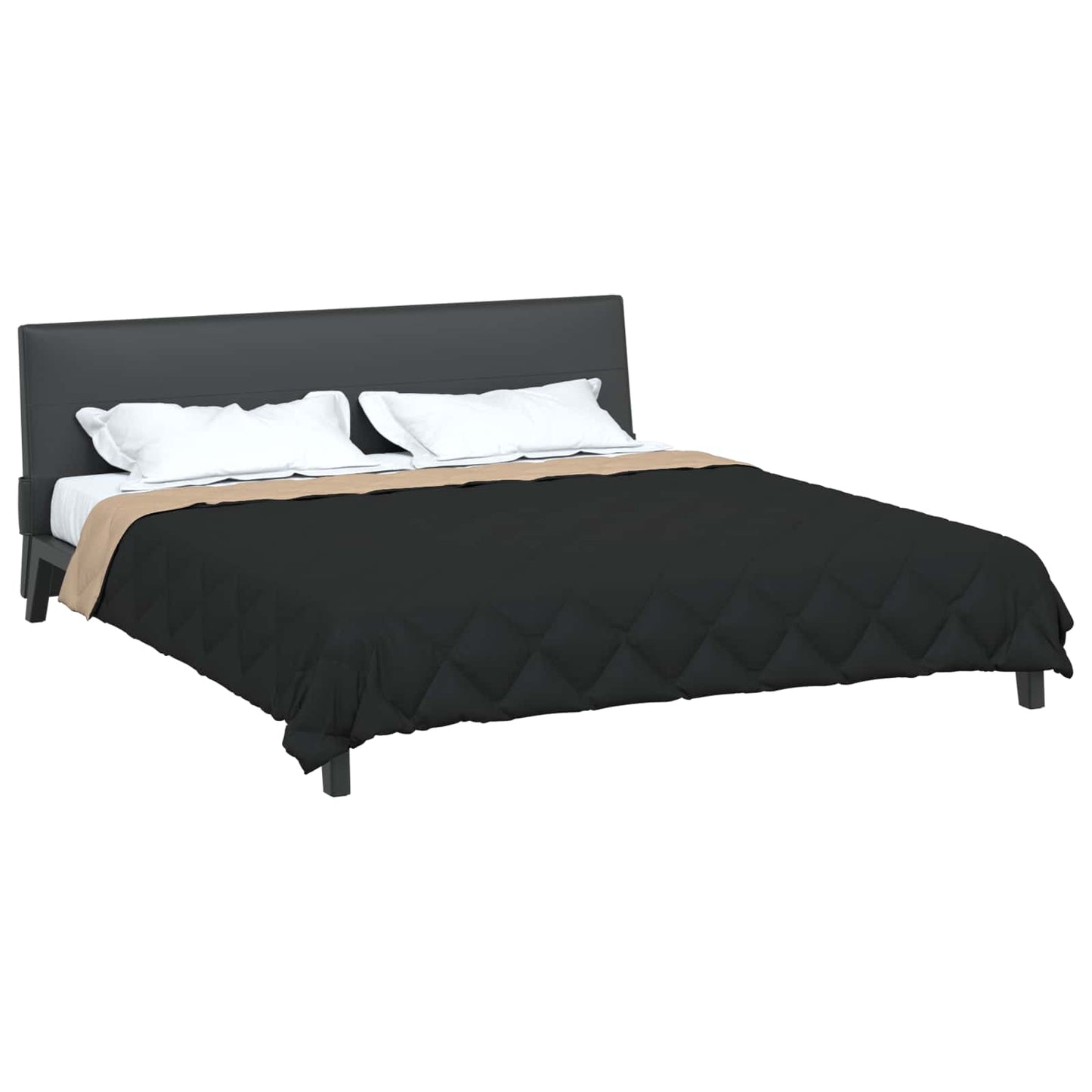 Summer Duvet Black and Taupe 240 x 260 cm Microfiber
