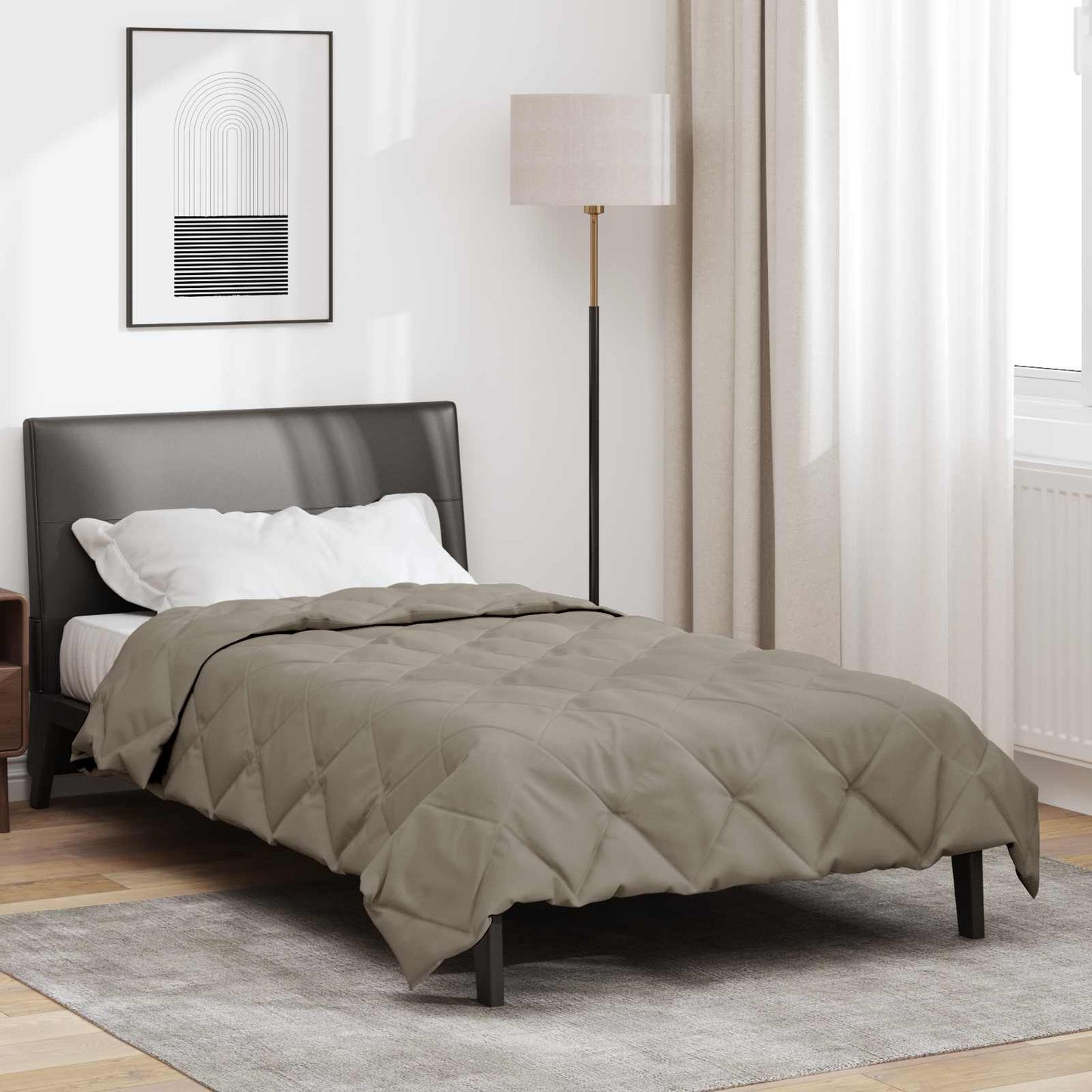Summer Duvet Light Grey 220 x 155 cm Microfiber
