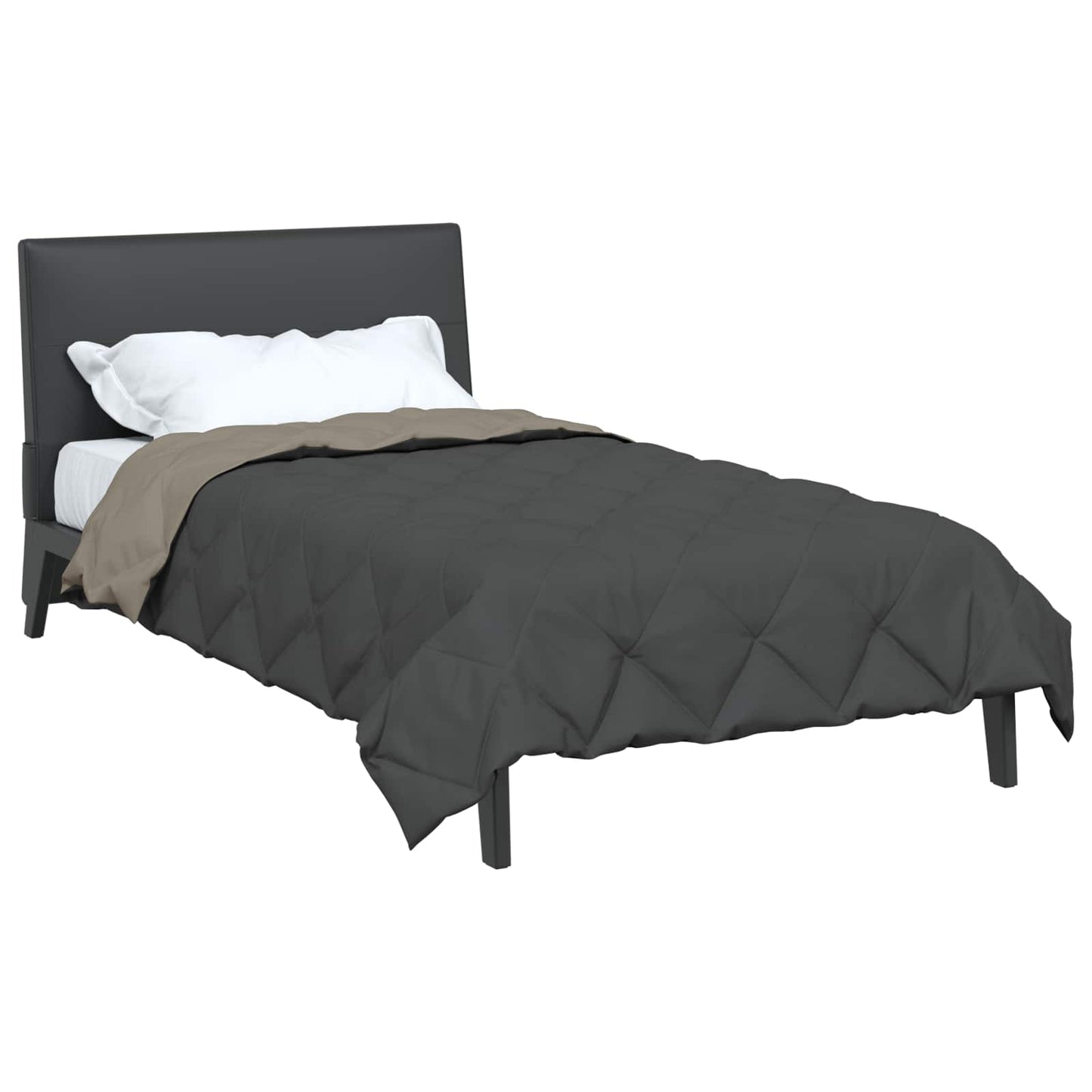 Summer Duvet Light Grey and Anthracite 200 x 140 cm Microfiber