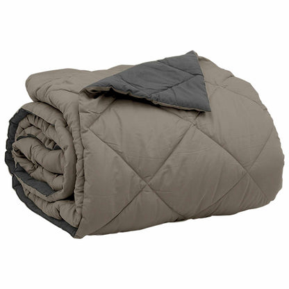 Summer Duvet Light Grey and Anthracite 220 x 200 cm Microfiber