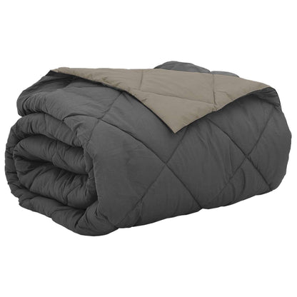 Summer Duvet Light Grey and Anthracite 220 x 240 cm Microfiber