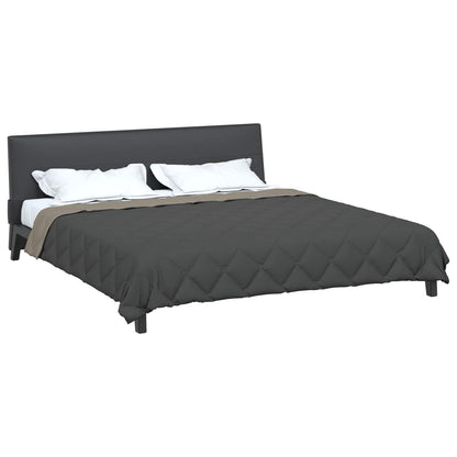 Summer Duvet Light Grey and Anthracite 220 x 240 cm Microfiber