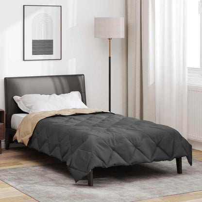 Full Year Duvet Anthracite and Taupe 155 x 220 cm Microfiber