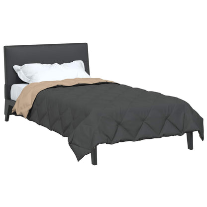 Full Year Duvet Anthracite and Taupe 155 x 220 cm Microfiber