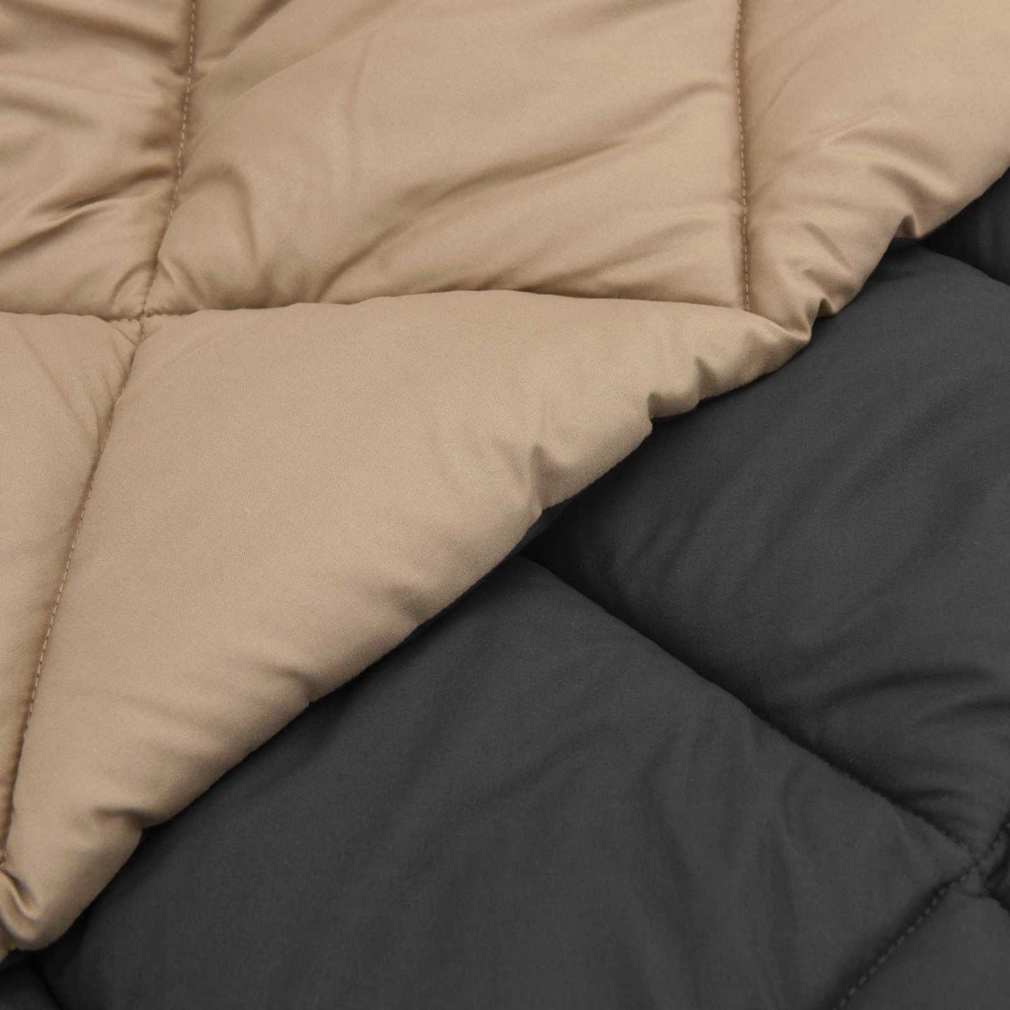 Full Year Duvet Anthracite and Taupe 200 x 220 cm Microfiber