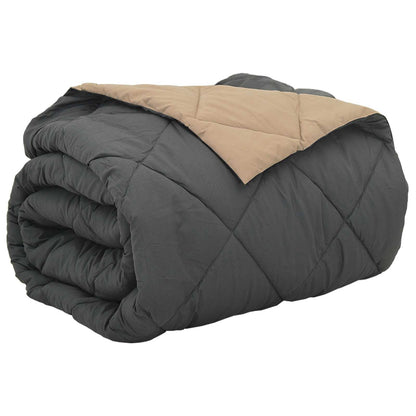 Full Year Duvet Anthracite and Taupe 200 x 220 cm Microfiber