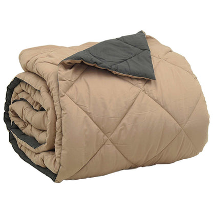 Full Year Duvet Anthracite and Taupe 200 x 220 cm Microfiber