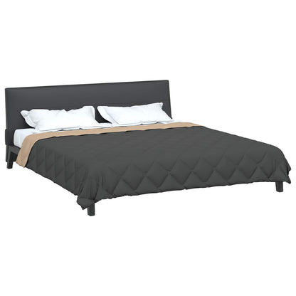 Full Year Duvet Anthracite and Taupe 220 x 240 cm Microfiber