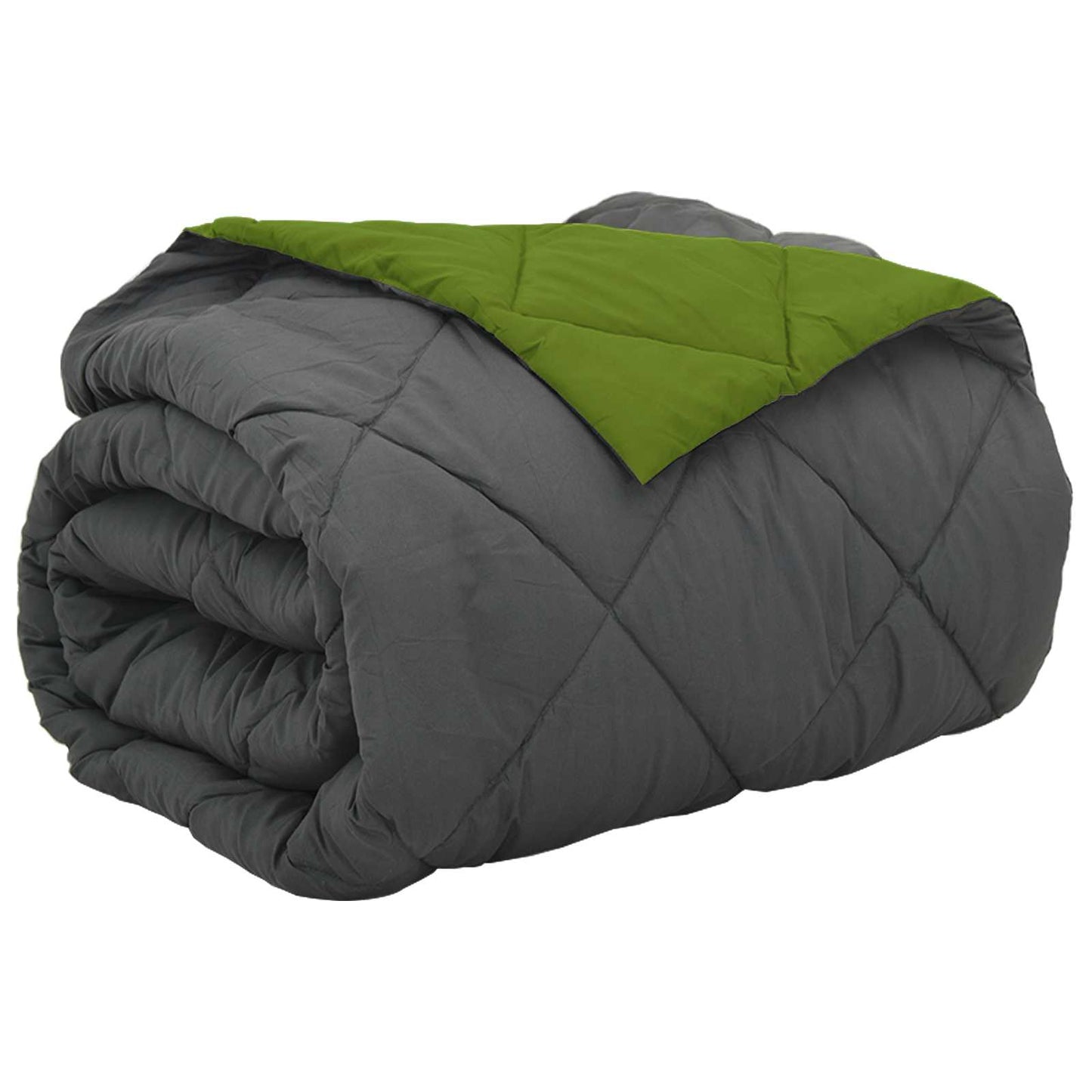 Full Year Duvet Green and Anthracite 200 x 240 cm Microfiber