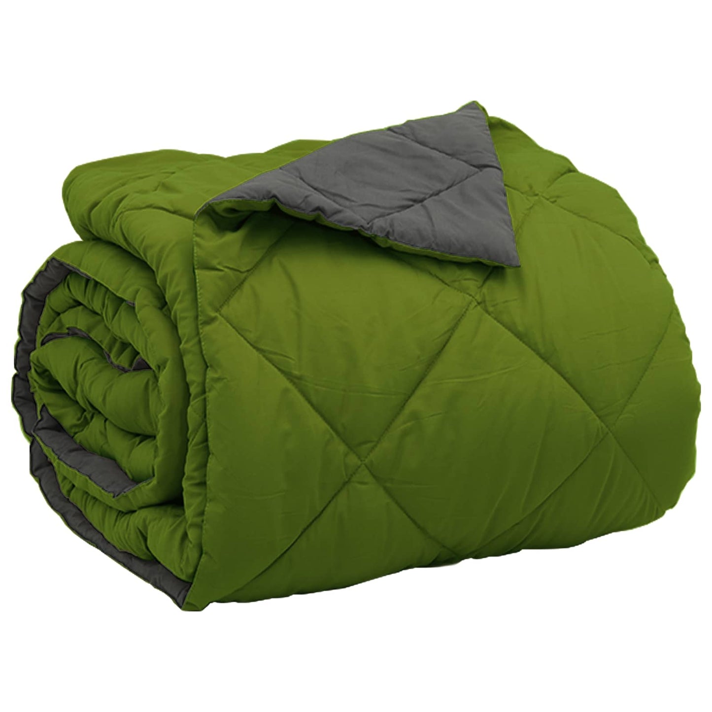 Full Year Duvet Green and Anthracite 200 x 240 cm Microfiber