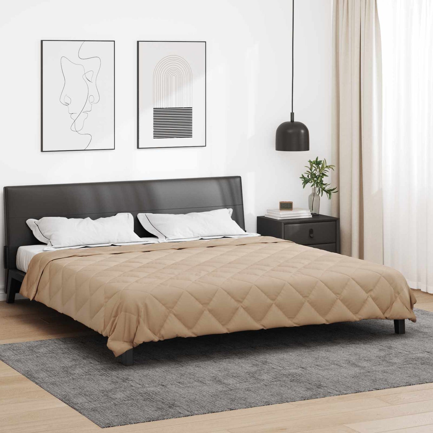 Full Year Duvet Taupe 200 x 220 cm Microfiber