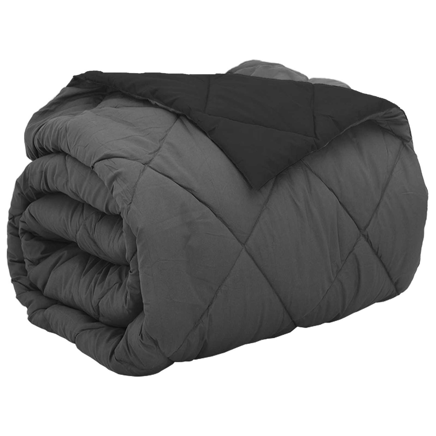 Full Year Duvet Black and Anthracite 200 x 200 cm Microfiber