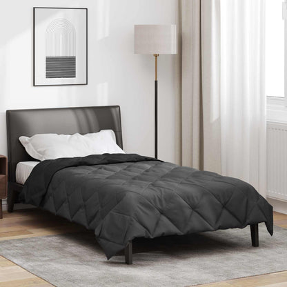 Full Year Duvet Black and Anthracite 135 x 220 cm Microfiber