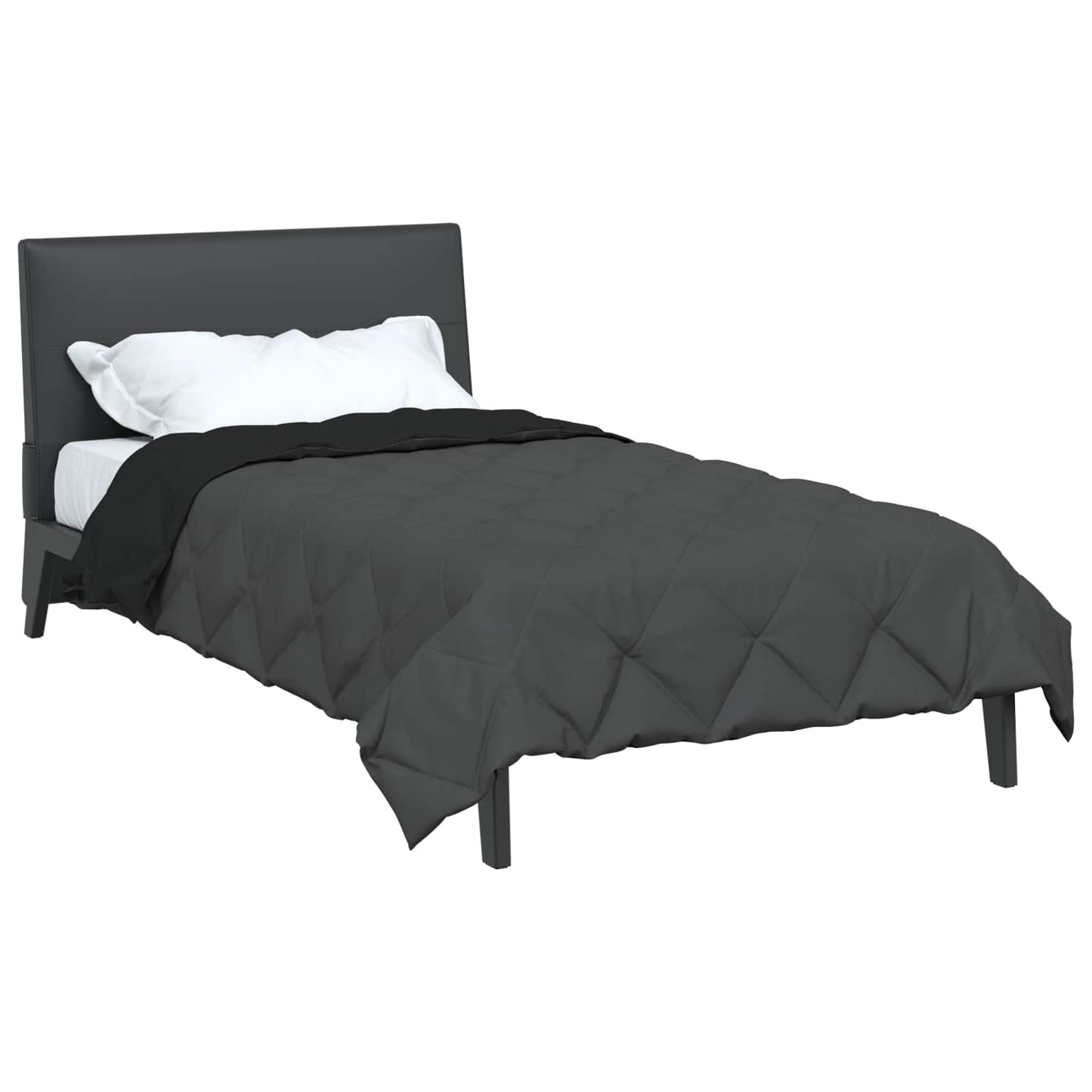 Full Year Duvet Black and Anthracite 135 x 220 cm Microfiber
