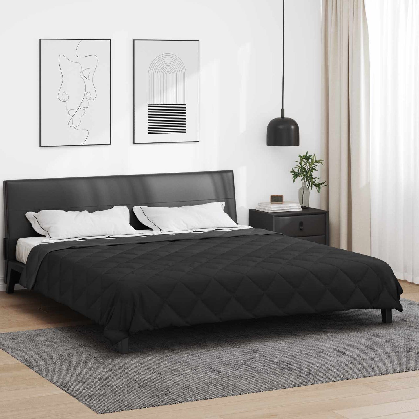 Full Year Duvet 200 x 220 cm 300 gsm Black and Anthracite