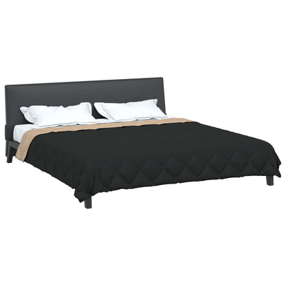 Full Year Duvet Black and Taupe 200 x 220 cm Microfiber