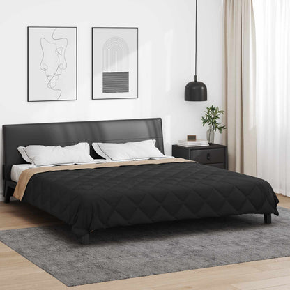 Full Year Duvet Black and Taupe 220 x 260 cm Microfiber