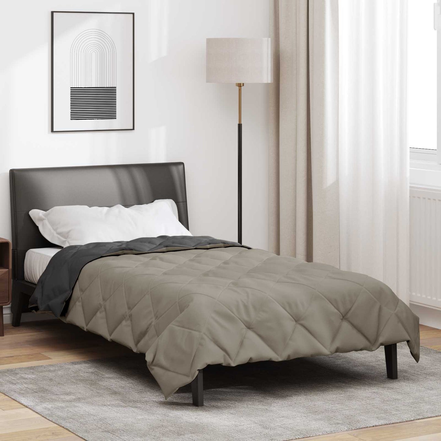Full Year Duvet Light Grey and Anthracite 135 x 200 cm