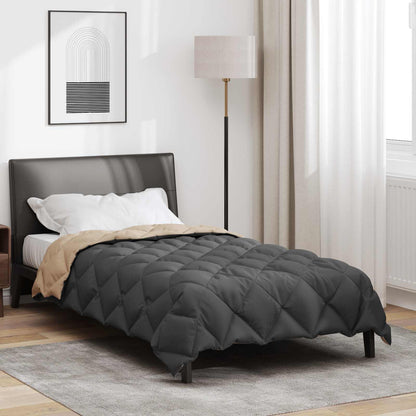 Winter Duvet Anthracite and Taupe 135 x 200 cm Microfiber