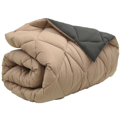 Winter Duvet Anthracite and Taupe 140 x 200 cm Microfiber